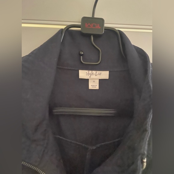 Style & Co Blue Twill Jacket Hooded Coat - Picture 5 of 6